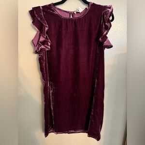 Chelsea & Violet Velvet Sleeveless Shift Dress - Burgundy
